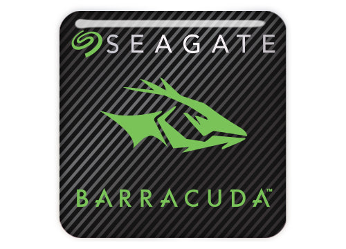 Seagate BarraCuda NVMe M.2 SSD 1"x1" Chrome Effect Domed Case Badge / Sticker Logo