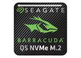 Seagate BarraCuda Q5 NVMe M.2 SSD 1"x1" Chrome Effect Domed Case Badge / Sticker Logo