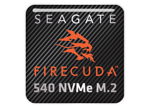 Seagate FireCuda 540 SSD 1"x1" Chrome Effect Domed Case Badge / Sticker Logo