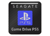 Seagate Game Drive PS5 NVMe Video Gaming SSD 1"x1" Chrome Effect Domed Case Badge / Sticker Logo