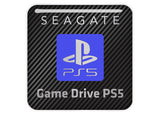 Seagate Game Drive PS5 NVMe Video Gaming SSD 1"x1" Chrome Effect Domed Case Badge / Sticker Logo