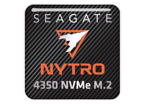 Seagate Nytro 4350 SSD 1"x1" Chrome Effect Domed Case Badge / Sticker Logo