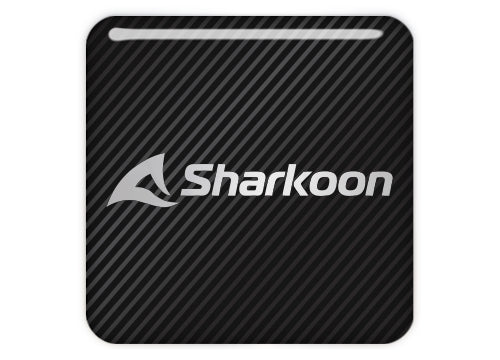 Sharkoon 1"x1" Chrome Effect Domed Case Badge / Sticker Logo