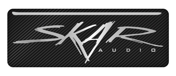 Skar Audio 2.75"x1" Chrome Effect Domed Case Badge / Sticker Logo