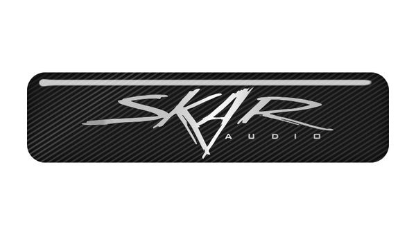 Skar Audio 2"x0.5" Chrome Effect Domed Case Badge / Sticker Logo