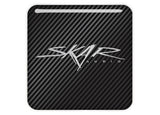 Skar Audio 1"x1" Chrome Effect Domed Case Badge / Sticker Logo