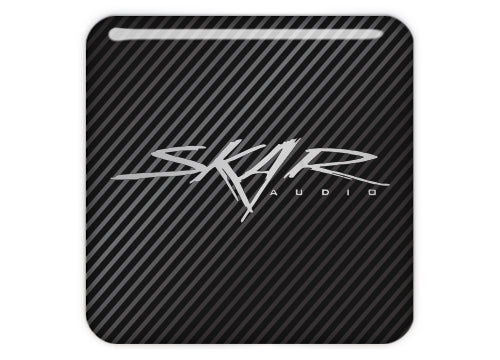 Skar Audio 1"x1" Chrome Effect Domed Case Badge / Sticker Logo