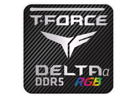 TeamGroup T-Force DELTAα RGB DDR5 RAM 1"x1" Chrome Effect Domed Case Badge / Sticker Logo