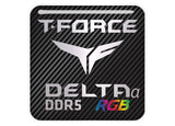 TeamGroup T-Force DELTAα RGB DDR5 RAM 1"x1" Chrome Effect Domed Case Badge / Sticker Logo