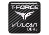 TeamGroup T-Force Vulcan DDR5 RAM 1"x1" Chrome Effect Domed Case Badge / Sticker Logo