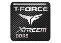 TeamGroup T-Force XTREEM DDR5 RAM 1"x1" Chrome Effect Domed Case Badge / Sticker Logo