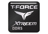 TeamGroup T-Force XTREEM DDR5 RAM 1"x1" Chrome Effect Domed Case Badge / Sticker Logo