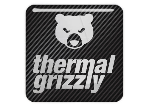 Thermal Grizzly 1"x1" Chrome Effect Domed Case Badge / Sticker Logo