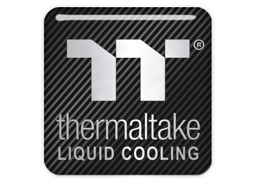 Thermaltake Liquid Cooling 1"x1" Chrome Effect Domed Case Badge / Sticker Logo