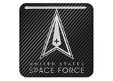 US Space Force 1"x1" Chrome Effect Domed Case Badge / Sticker Logo