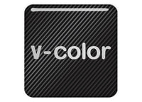 V-Color 1"x1" Chrome Effect Domed Case Badge / Sticker Logo