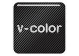 V-Color 1"x1" Chrome Effect Domed Case Badge / Sticker Logo