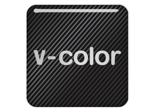 V-Color 1"x1" Chrome Effect Domed Case Badge / Sticker Logo