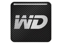 Western Digital WD 1"x1" Chrome Effect Domed Case Badge / Sticker Logo