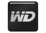 Western Digital WD 1"x1" Chrome Effect Domed Case Badge / Sticker Logo