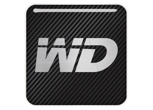 Western Digital WD 1"x1" Chrome Effect Domed Case Badge / Sticker Logo