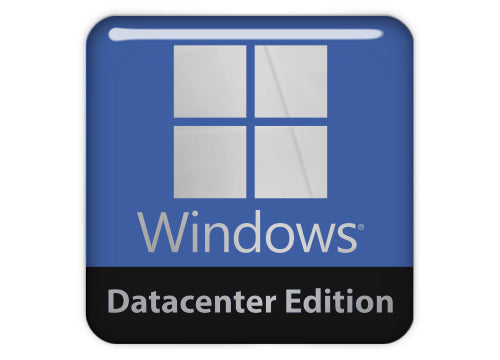 Windows Server Datacenter Edition 1"x1" Chrome Effect Domed Case Badge / Sticker Logo