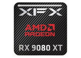 XFX AMD Radeon RX 9080 XT 1"x1" Chrome Effect Domed Case Badge / Sticker Logo