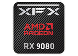 XFX AMD Radeon RX 9080 1"x1" Chrome Effect Domed Case Badge / Sticker Logo