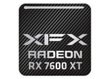 XFX Radeon RX 7600 XT 1"x1" Chrome Effect Domed Case Badge / Sticker Logo