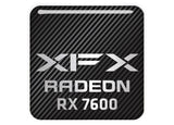XFX Radeon RX 7600 1"x1" Chrome Effect Domed Case Badge / Sticker Logo