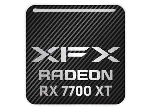 XFX Radeon RX 7700 XT 1"x1" Chrome Effect Domed Case Badge / Sticker Logo