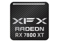 XFX Radeon RX 7800 XT 1"x1" Chrome Effect Domed Case Badge / Sticker Logo