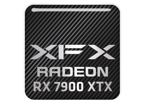 XFX Radeon RX 7900 XTX 1"x1" Chrome Effect Domed Case Badge / Sticker Logo