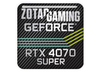 Zotac GeForce RTX 4070 SUPER 1"x1" Chrome Effect Domed Case Badge / Sticker Logo