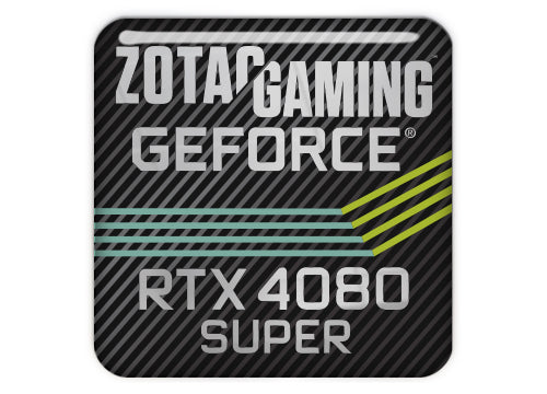 Zotac GeForce RTX 4080 SUPER 1"x1" Chrome Effect Domed Case Badge / Sticker Logo