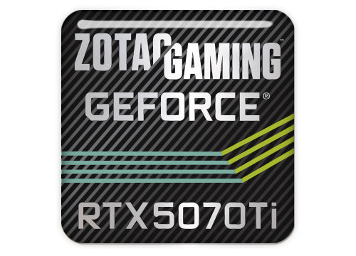 Zotac GeForce RTX 5070 Ti 1"x1" Chrome Effect Domed Case Badge / Sticker Logo