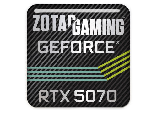 Zotac GeForce RTX 5070 1"x1" Chrome Effect Domed Case Badge / Sticker Logo