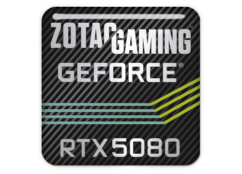 Zotac GeForce RTX 5080 1"x1" Chrome Effect Domed Case Badge / Sticker Logo