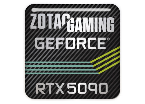 Zotac GeForce RTX 5090 1"x1" Chrome Effect Domed Case Badge / Sticker Logo