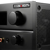 Insignia/logotipo adhesivo de caja abovedada con efecto cromado de Allen &amp; Heath de 2"x0,5"