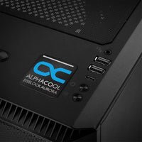 Alphacool Eisblock Aurora Water Cooling 1"x1" Chrome Effect Domed Case Badge / Sticker Logo