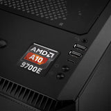 AMD A10 9700E Insignia/logotipo adhesivo de caja abovedada con efecto cromado de 1"x1"