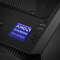 AMD Radeon PRO W7600 1"x1" Chrome Effect Domed Case Badge / Sticker Logo