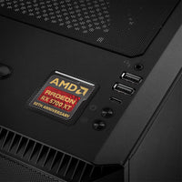 AMD Radeon RX 5700 XT 50th Anniversary 1"x1" Chrome Effect Domed Case Badge / Sticker Logo
