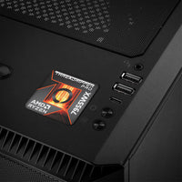 AMD Ryzen Threadripper Pro 7955WX 1"x1" Badge de boîtier bombé effet chromé / Logo autocollant