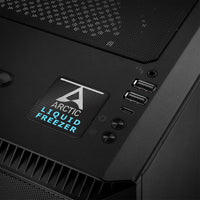 Arctic Liquid Freezer Liquid Cooling 1"x1" Chrome Effect Domed Case Badge / Sticker Logo