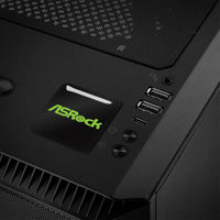 Insignia/logotipo adhesivo de caja abovedada con efecto cromado de 1"x1" de ASRock verde