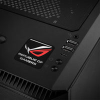 Asus Republic of Gamers ROG Noir Rouge 1"x1" Chrome Effet Dôme Case Badge / Autocollant Logo