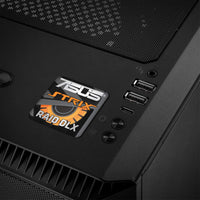 Insignia/logotipo adhesivo de caja abovedada con efecto cromado Asus Strix RAID DLX de 1"x1"