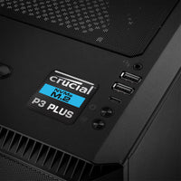 Crucial P3 Plus NVMe M.2 SSD 1"x1" Badge de boîtier bombé effet chromé / Logo autocollant